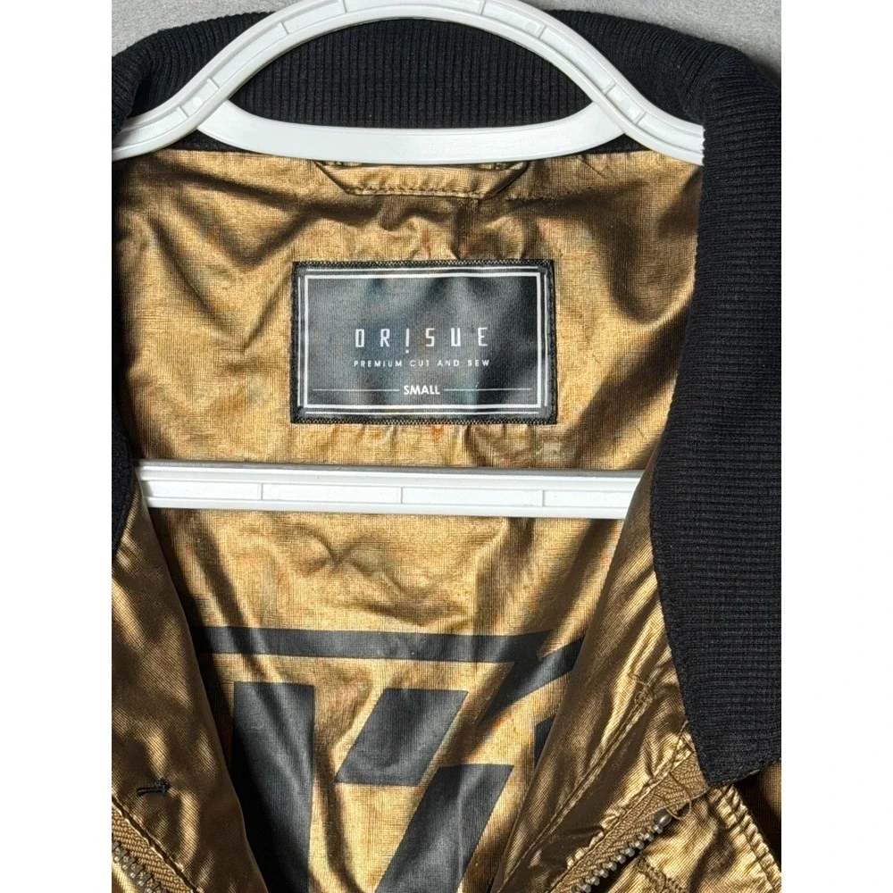 Orisue Mens Metallic Bronze Gold Field Jacket Full Zip Utility Streetwear Small